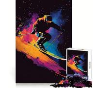 Rompecabezas de 1000 Piezas Esquiador en Movimiento para Adultos Juguete de lógica Pura Diversión Relajante Corte preciso Regalo increíble 38x52cm