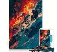 Rompecabezas de 1000 Piezas Esquiador en una montaña Nevada Juguete Inteligente para Adolescentes Ideal para el hogar Corte preciso Regalo Original 38x52cm