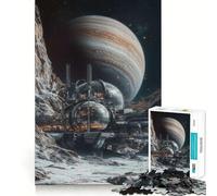 Rompecabezas de 1000 Piezas Estación Espacial en Planeta alienígena para Adolescentes Juguete para ejercitar la Mente Tiempo de relajación Diseño artístico de Corte preciso 38x26cm