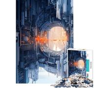 Rompecabezas de 1000 Piezas Estación Espacial futurista Juego de ingenio para Adultos Diversión en Familia Regalo Ideal para Amigos y Familiares (tamaño 38x52cm)