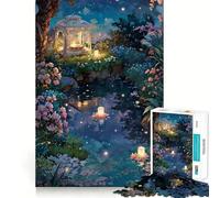 Rompecabezas de 1000 Piezas Estanque Dentro de un jardín de Velas para Adultos Juguete Inteligente para el hogar Disfruta de un diseño Elegante y Original Artículo de Santa Claus (50x75cm)