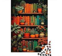 Rompecabezas de 1000 Piezas Estantería Verde Rincón de Lectura Acogedor Papel Reciclado para Adultos Juego Educativo Desafiante 52x38cm/1000pcs