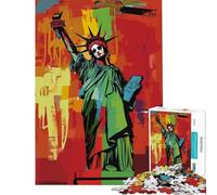 Rompecabezas de 1000 Piezas - Estatua de la Libertad Calavera Juguetes educativos Juego Imposible Vacaciones en casa Matar el Tiempo Regalos de cumpleaños (Tamaño 75x50cm)