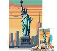 Rompecabezas de 1000 Piezas Estatua de la Libertad Juego de ingenio difícil y desafiante Regalo de cumpleaños Regalos 38x26cm