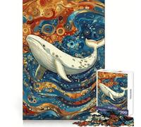 Rompecabezas de 1000 Piezas Estilo Ballena Blanca Gustav para Adolescentes Ideal para Entrenar la concentración, Actividades de Ocio y Regalos Originales (38x26cm)
