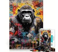 Rompecabezas de 1000 Piezas Estilo Banksy,Arte de Gorila,articulaciones Suaves,diversión,lógica,Juego Casual, (38x26cm)