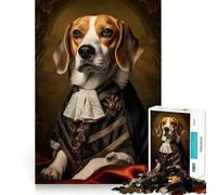 Rompecabezas de 1000 Piezas,Estilo Barroco,con diseño de Beagle,Corte Exacto,Juego de lógica,Juego Relajante, (38x26cm)