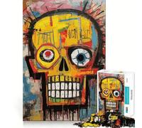 Rompecabezas de 1000 Piezas Estilo Basquiat con Calavera y articulaciones afiladas Juego Creativo para ejercitar la Mente Juego Relajante Regalo de cumpleaños artístico (38x52cm)