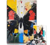 Rompecabezas de 1000 Piezas Estilo Basquiat con diseño de Mariposas Ideal para Adolescentes Juguetes educativos Juegos antiestrés colección de Artistas Bellas Artes (50x75cm)