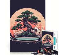 Rompecabezas de 1000 Piezas Estilo bonsái japonés con articulaciones afiladas,Ideal para ejercitar la Mente,Pasar un rato Agradable o como decoración navideña para la Pared 38x52cm