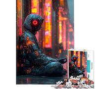 Rompecabezas de 1000 Piezas Estilo Cyberpunk Ideal para meditar Cultivar la Paciencia Relajarse y Aprender Regalos de Amigo Invisible (tamaño 38x26cm)