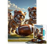 Rompecabezas de 1000 Piezas Estilo Old School Football Tiger Cubs para Adultos, Juguete para ejercitar la Mente, Tiempo Libre, diseño nítido, Regalo increíble (38x52cm)