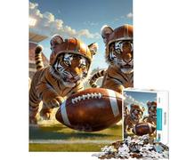 Rompecabezas de 1000 Piezas Estilo Old School Football Tiger Cubs Un desafío para la Inteligencia y el Cerebro Juguete adictivo Juego Imposible Ideal para aliviar el estrés (38x52cm)