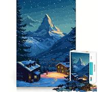 Rompecabezas de 1000 Piezas, Estilo Pueblo Suizo, Pixel Art, Corte preciso, Divertido desafío Mental, Juguete, Juego para el Tiempo de Descanso, Juego de cumpleaños (38x52cm)