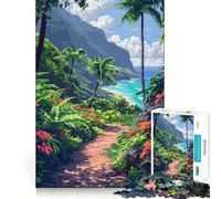 Rompecabezas de 1000 Piezas,Estilo Retro Hawaiano,Pixel Art,Piezas de Corte Limpio,desafío Mental,Juguete para Momentos de Calma,Divertido,Pieza de Arte navideña (38x26cm)