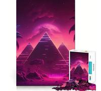 Rompecabezas de 1000 Piezas, Estilo Tropical synthwave, Selva, Bordes, Juego cognitivo, Juego Lento, Divertido, decoración navideña (38x52cm)