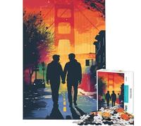 Rompecabezas de 1000 Piezas Estilo Vintage Gay para Adultos Ideal para Relajarse Practicar análisis y lógica Toda la Familia (tamaño 38x52cm)