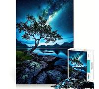 Rompecabezas de 1000 Piezas Estrellas sobre el Lago para Adolescentes Juguete cognitivo Juego de Mesa Bordes Premium Elige tu Deseo de Papá Noel 50x75cm