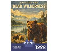 Rompecabezas De 1000 Piezas - Explore The Bear Wilderness Vintage Rompecabezas para Adolescentes Juego Familiar Análisis Y Lógica Trato como Regalos para Toda La Familia 70x50cm/1000pcs