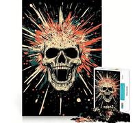Rompecabezas de 1000 Piezas Explosión de Calavera Gritona para Adolescentes Juego de Rompecabezas para desarrollar la Mente Tranquila (50x75cm)