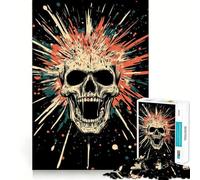 Rompecabezas de 1000 Piezas Explosión de Calavera Gritona para Adultos Ideal para Mejorar la Memoria Pasatiempo para el hogar Decoración de Pared con imágenes (38x52cm)