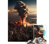 Rompecabezas de 1000 Piezas Explosión Nuclear Difícil y desafiante Actividades Familiares Juegos relajantes para Mayores de 14 años (50x75cm)