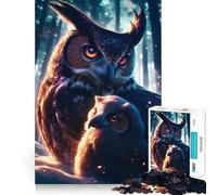 Rompecabezas de 1000 Piezas Familia de búhos en el Bosque para Adolescentes Juguete Educativo para Toda la Familia Diseño Elegante Regalo Ideal (50x75cm)