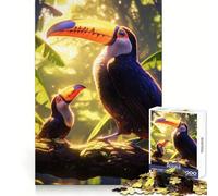 Rompecabezas de 1000 Piezas Familia de tucanes en la Jungla para Adolescentes Juguete Inteligente para Fortalecer los Lazos Familiares Piezas de colección con Corte preciso 50x75cm