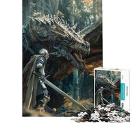 Rompecabezas de 1000 Piezas fantasía Oscura Duelo de Dragones difícil y desafiante para diversión Familiar Juguete Decorativo para Pared para Mayores de 14 años 38x52cm