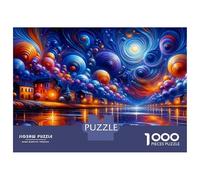 Rompecabezas De 1000 Piezas Fantasy Night Sky Landscape Rompecabezas para Adultos Juguete Decoración De Pared Regalo De Cumpleaños Cumpleaños Y Navidad 70x50cm/1000pcs