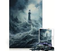 Rompecabezas de 1000 Piezas Faro Brisa Marina para Adolescentes Juguete de lógica sólida, diversión Tranquila, Corte de precisión, Regalo increíble (38x26cm)