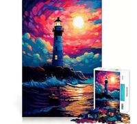 Rompecabezas de 1000 Piezas Faro Pixel Art Ideal para Cortar Decoración Juego cognitivo Regalo Juego fácil Regalo de cumpleaños (50x75cm)