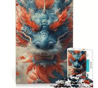 Rompecabezas de 1000 Piezas Feliz Año Nuevo Dragón, Juego Interactivo, Regalo de cumpleaños, cumpleaños y Navidad 50x75cm