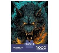 Rompecabezas De 1000 Piezas Fenrir Wolf Norse Myth Rompecabezas para Adultos Juguete Decoración De Pared Regalo De Cumpleaños Cumpleaños Y Navidad 38x26cm/1000pcs