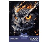 Rompecabezas De 1000 Piezas Fiery Owl Majesty Rompecabezas para Adultos Juego De Ingenio Ensamblaje De Patrones Difícil Y Desafiante 38x26cm/1000pcs