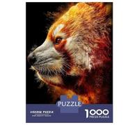 Rompecabezas De 1000 Piezas Fiery Red Panda Portrait Rompecabezas para Adultos Juguetes Antiestrés Decoración Perfecta Cumpleaños Y Navidad 52x38cm/1000pcs