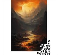Rompecabezas De 1000 Piezas Fiery Valley Sunset Landscape Rompecabezas para Adultos Juguete Decoración De Pared Regalo De Cumpleaños Cumpleaños Y Navidad 52x38cm/1000pcs