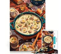 Rompecabezas de 1000 Piezas Fiesta de Sopa de almejas,Juego de precisión para ejercitar el Cerebro,Divertido Juego para el Tiempo Libre,Regalo de cumpleaños (50x75cm)