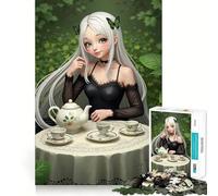 Rompecabezas de 1000 Piezas Fiesta del té con Chicas Anime para Adultos Juego de Habilidad Mental Corte láser para un Ajuste Actividad gratificante para días lluviosos (38x26cm)