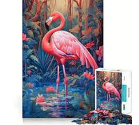 Rompecabezas de 1000 Piezas Flamenco bañándose Bordes Juego Inteligente Desafío Divertido Juego Lento Divertido Regalo de cumpleaños (38x26cm)