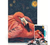 Rompecabezas de 1000 Piezas: Flamenco en una Noche Estrellada Ideal para Relajarse, interactuar con los Hijos o como Regalo para Amigos y Familiares 38x26cm