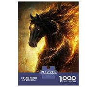 Rompecabezas De 1000 Piezas Flaming Horse Power Rompecabezas para Adultos Juego Práctico Una Obra De Arte Cumpleaños Y Navidad 38x26cm/1000pcs