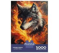 Rompecabezas De 1000 Piezas Flaming Wolf Spirit -1 Rompecabezas Juguetes Antiestrés Decoración De Pared Cumpleaños Y Navidad 38x26cm/1000pcs