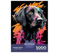 Rompecabezas De 1000 Piezas Flat-Coated Retriever Graffiti Rompecabezas para Adultos Juegos Relajantes Análisis Y Lógica Cumpleaños Y Navidad 52x38cm/1000pcs