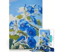 Rompecabezas de 1000 Piezas Flor de Campanilla Azul,Arte de Corte preciso,Actividad de Juego Inteligente,Tiempo de Juego Tranquilo,Regalo de decoración de cumpleaños 38x52cm