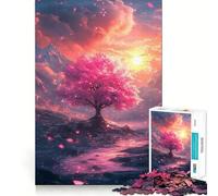 Rompecabezas de 1000 Piezas Flor de Cerezo Serenidad con Corte Suave Juego Creativo Juguete Ideal para Momentos de Ocio y relajación (38x52cm)