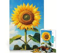 Rompecabezas de 1000 Piezas Flor de Girasol,diseño de Corte preciso,Juego Mental,Regalo fácil de Jugar,Regalo Divertido de cumpleaños 50x75cm