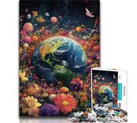 Rompecabezas de 1000 Piezas Flor Tierra para Adultos y Adolescentes Juguete Educativo Intelectual Relajante Regalo de Amigo Secreto (26x38cm)