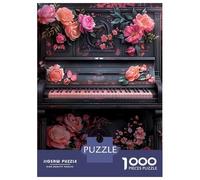 Rompecabezas De 1000 Piezas Floral Pink Piano Rompecabezas para Adultos Juego De Ingenio Análisis Y Lógica Cumpleaños 52x38cm/1000pcs