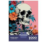 Rompecabezas De 1000 Piezas Floral Skeleton Pop Art 4 Rompecabezas para Adultos Juego Familiar Mejora La Memoria Oferta como Regalo para Toda La Familia 52x38cm/1000pcs